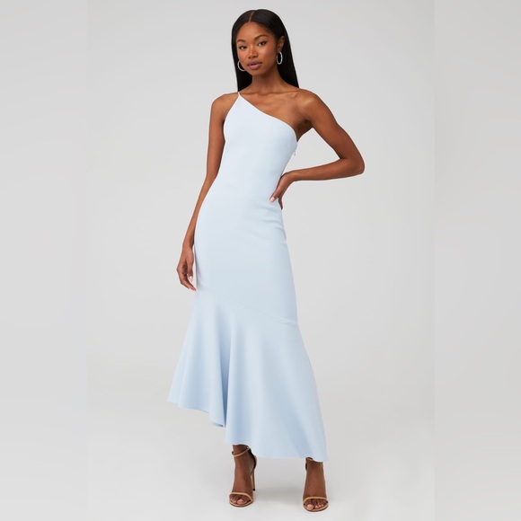Significant Other Tori One Shoulder Midi Dress Asymmetrical Hem‎ Bluebird US 2 - Picture 1 of 6